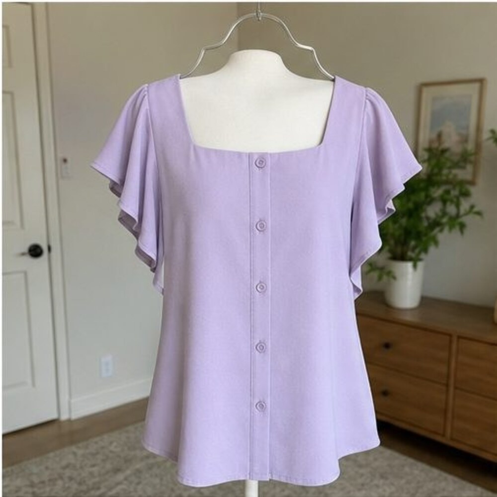 Lilac Puff Sleeve Top